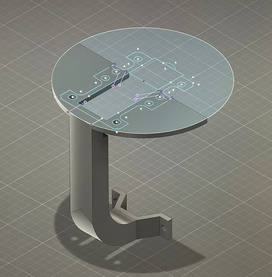 Left half of the controller arm in AutoCAD.